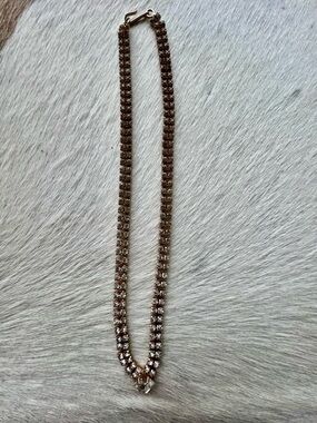 VINTAGE CORO HOLD TONE RHINESTONE NECKLACE